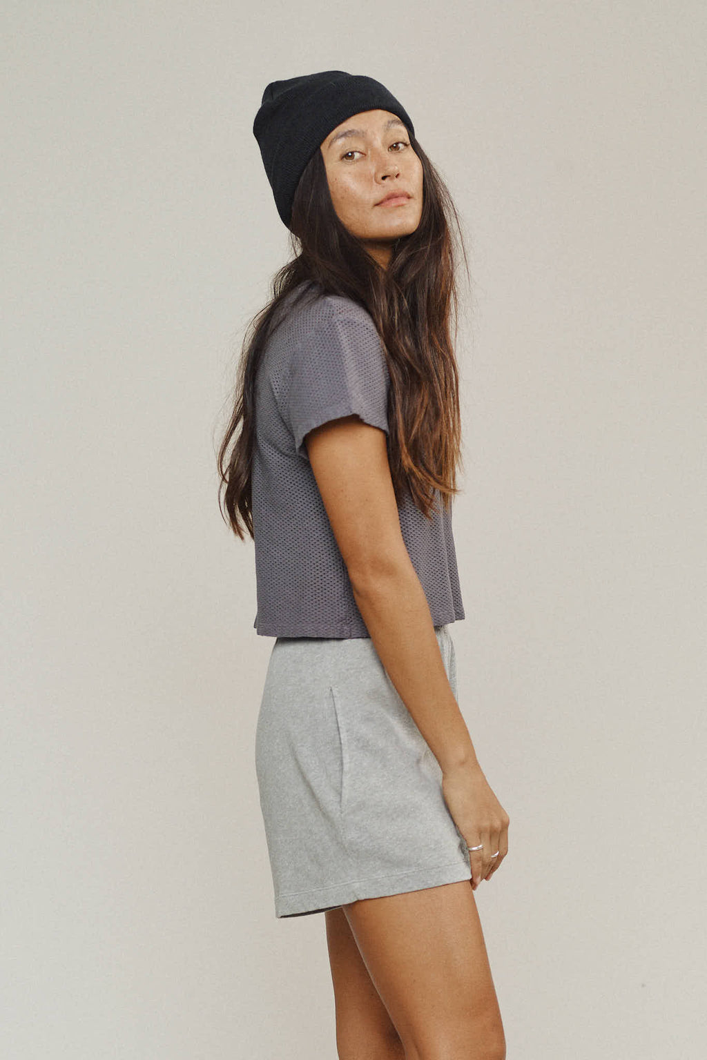 Carmen Mesh Cropped Tee